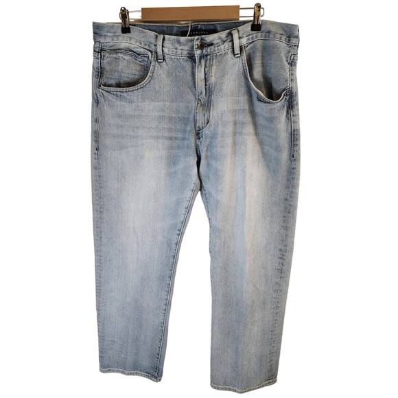 SEAN JOHN Lightwashed Retro Y2K Baggy Distressed Jeans 38x32 - Picture 1 of 9